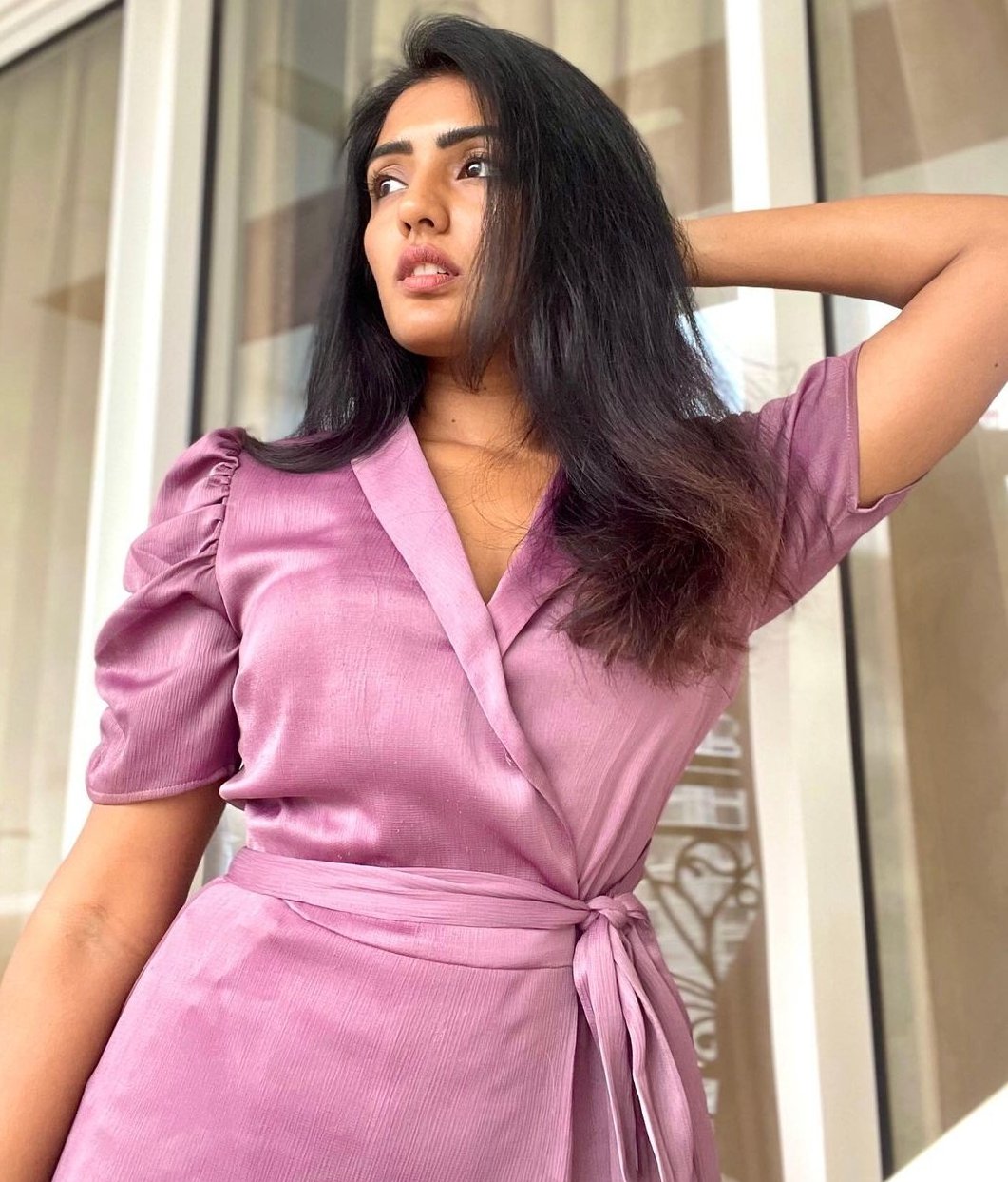 Eesha rebba posing in purple hot photoshoot goes viral
