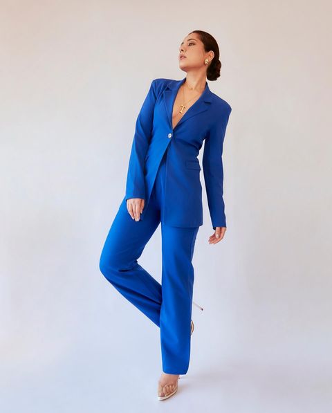 Rashi khanna latest hot photos in blue colour coat