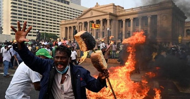 Protest has been initiated in sri lanka due to increased rates of basic things