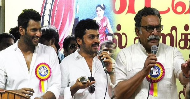 Complaint will be accepted against political threatens for cinemas said by karthi