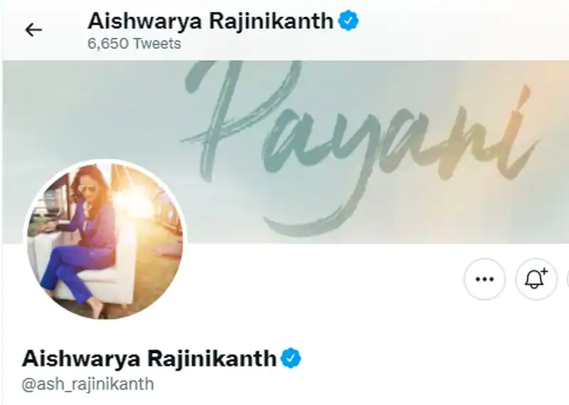 Aiswarya changes her surname from dhanush to rajinikanth in social media accounts