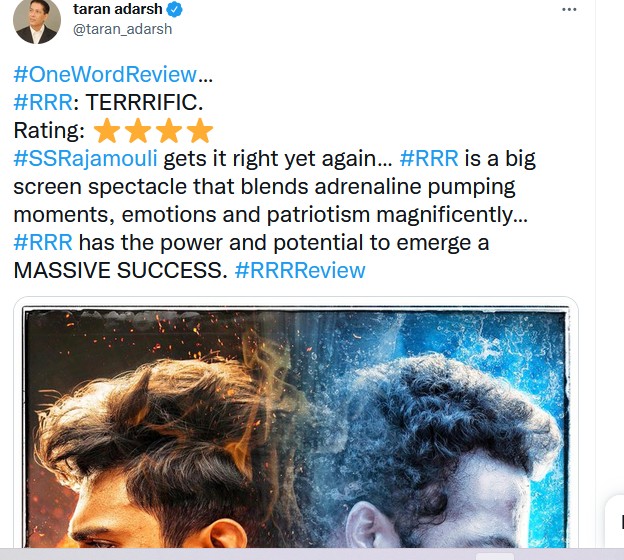 Bollywood star kamaalrkhan negative review about rrr film