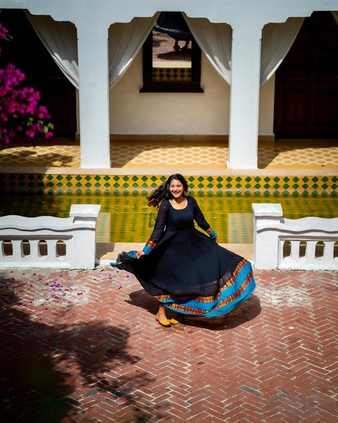 Sharanya turadi hot full gown swirl photos posted on social media