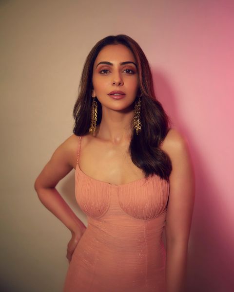 Rakul preet singh hot tight fit dress showing shape and structure photos viral