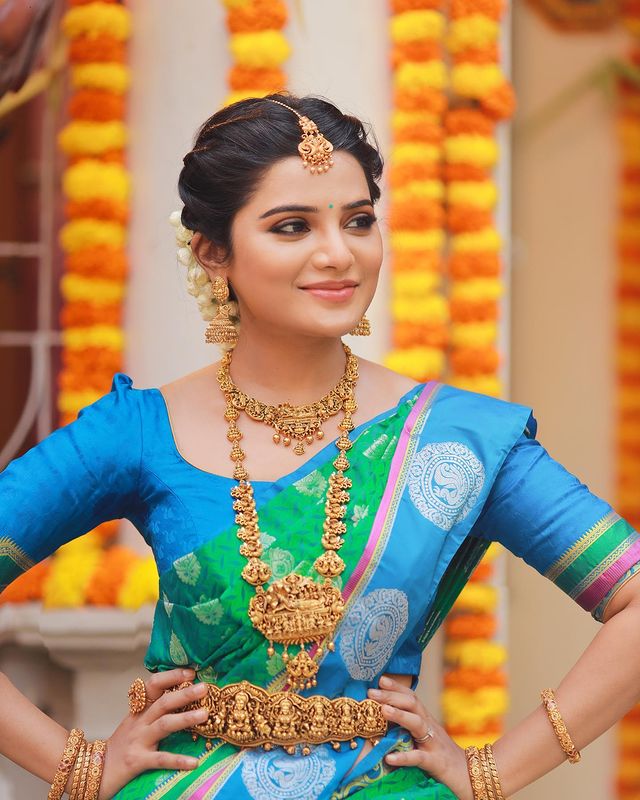 Aathmika hot latest look in bridal make up and modern dress