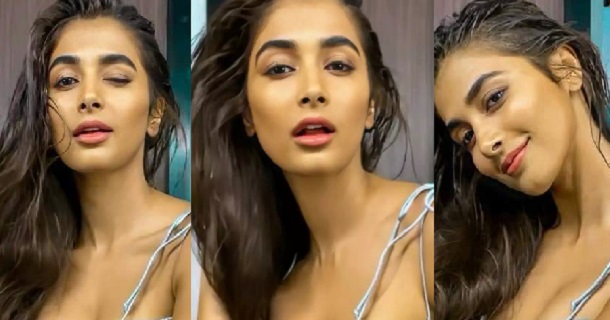 Pooja hegde hot in green tight fit dress photoshoot getting trending