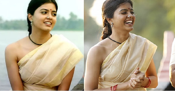 Amitha aiyer hot saree photos in sleeveless blouse and simple saree