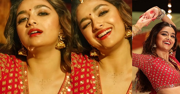 Keerthy suresh hot photos in transparent net saree photoshoot getting viral on social media
