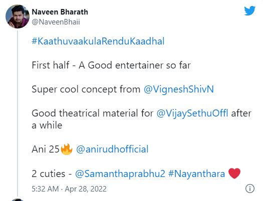 Kaathuvaakula rendu kadhal live positive reviews shared on twitter