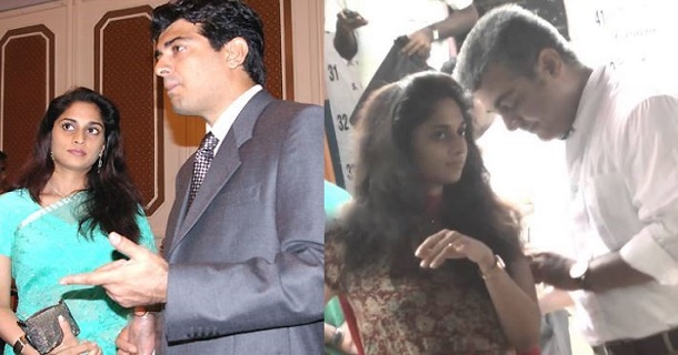 Ajith angry on press meet while shalini cornered with questions
