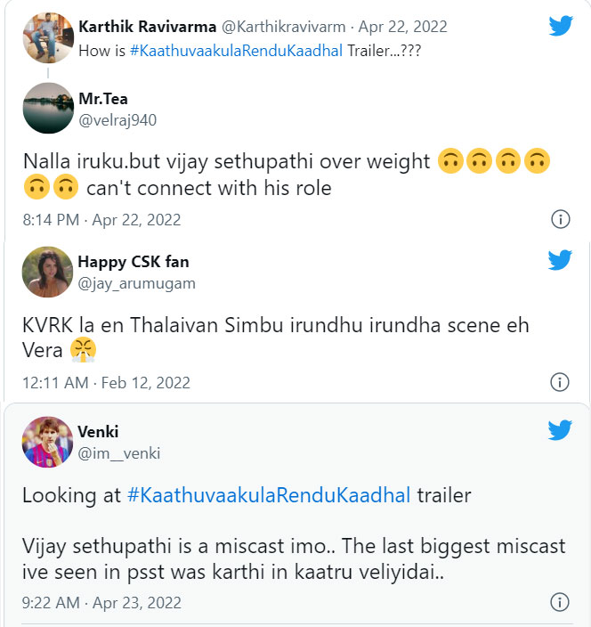 Samantha replies for fan twitter questions about kaathuvaakula rendu kadhal