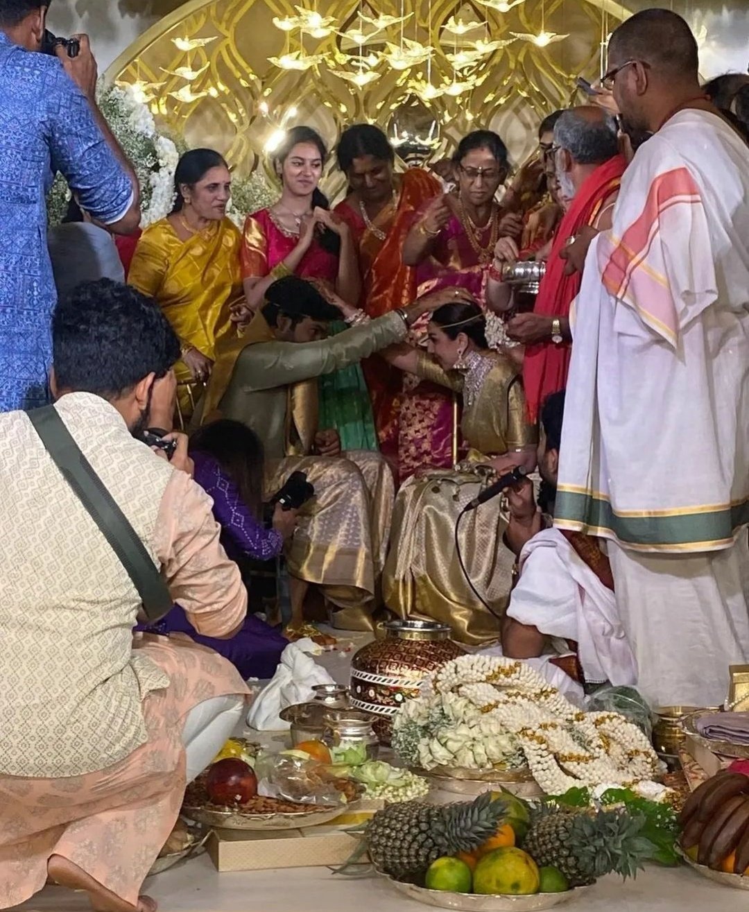 Aadhi pinnisetty and nikki galrani marriage photos getting viral on social media