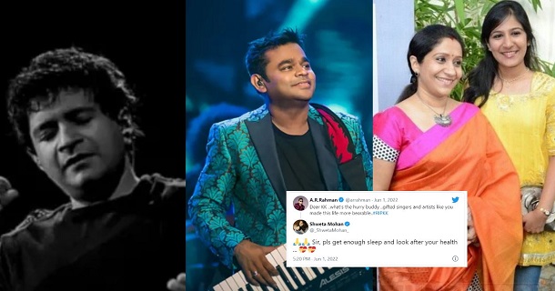 Popular singer shwetha mohan tweets to take care of arrahman health