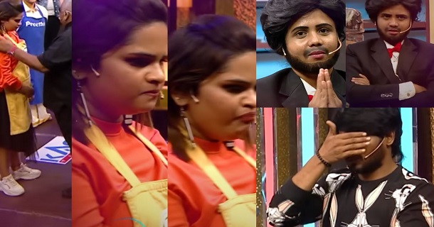 Manimegalai apologizes for vidhyulekha elimination cook with comali promo video getting viral