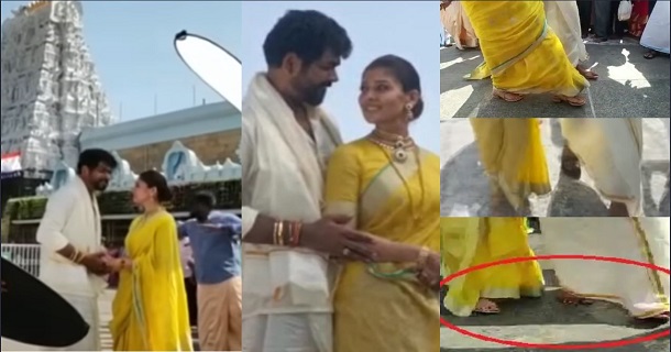 Nayanthara and vignesh shivan got complaint from tirupati devasthanam for wearing chappal in temple premises and photoshoot in restricted areas