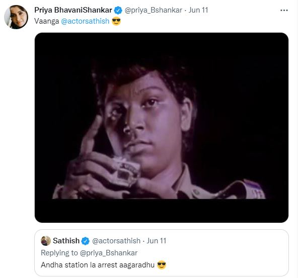 Sathish comment for priya bhavani shankar post made netizens to troll actor sathish