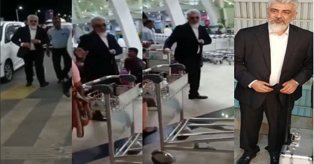 Ajith kumar latest video in airport getting viral on social media