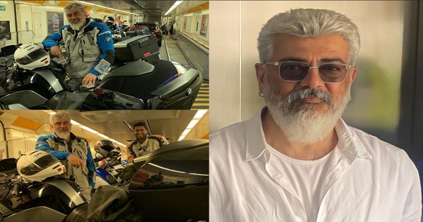 Ajith kumar getting ready for foreign bike ride photos getting viral