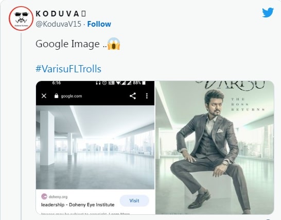Thalapathy66 vijay varisu first look poster is trolled as copycat poster image getting viral on social media
