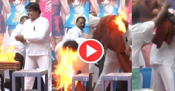 Mansoor alikhan head hair got fire while trying for karate
