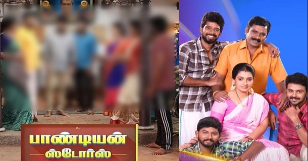 actress again acting in pandian stores shooting spot pic getting viral on social media