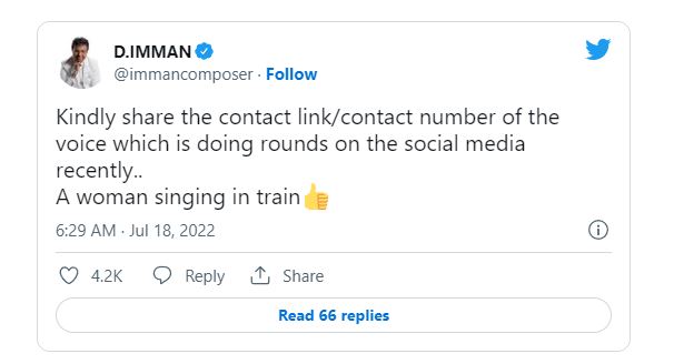 D imman searching for lady singing in train video getting viral on social media