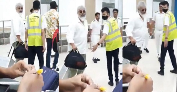 Ajith kumar chennai airport video getting viral on social media