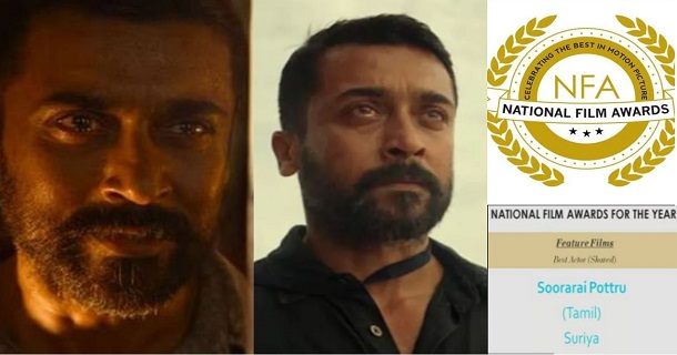 Actor suriya won national award for best actor for soorarai potru