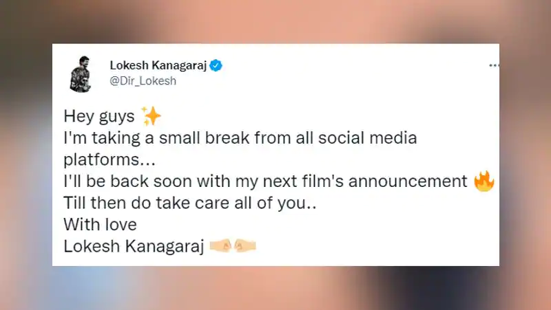 Lokesh kanagaraj update about short break and back with thalapathy67 update