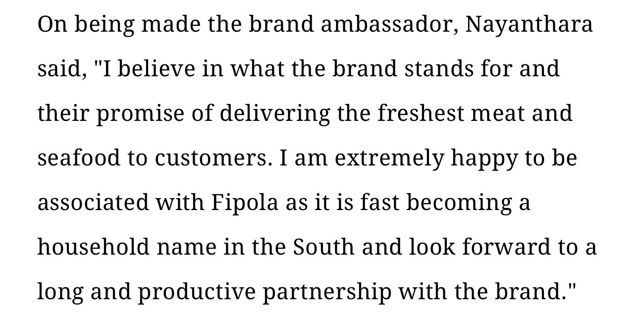 Nayanthara appointed as brand ambassador of popular non veg selling online platform fipola
