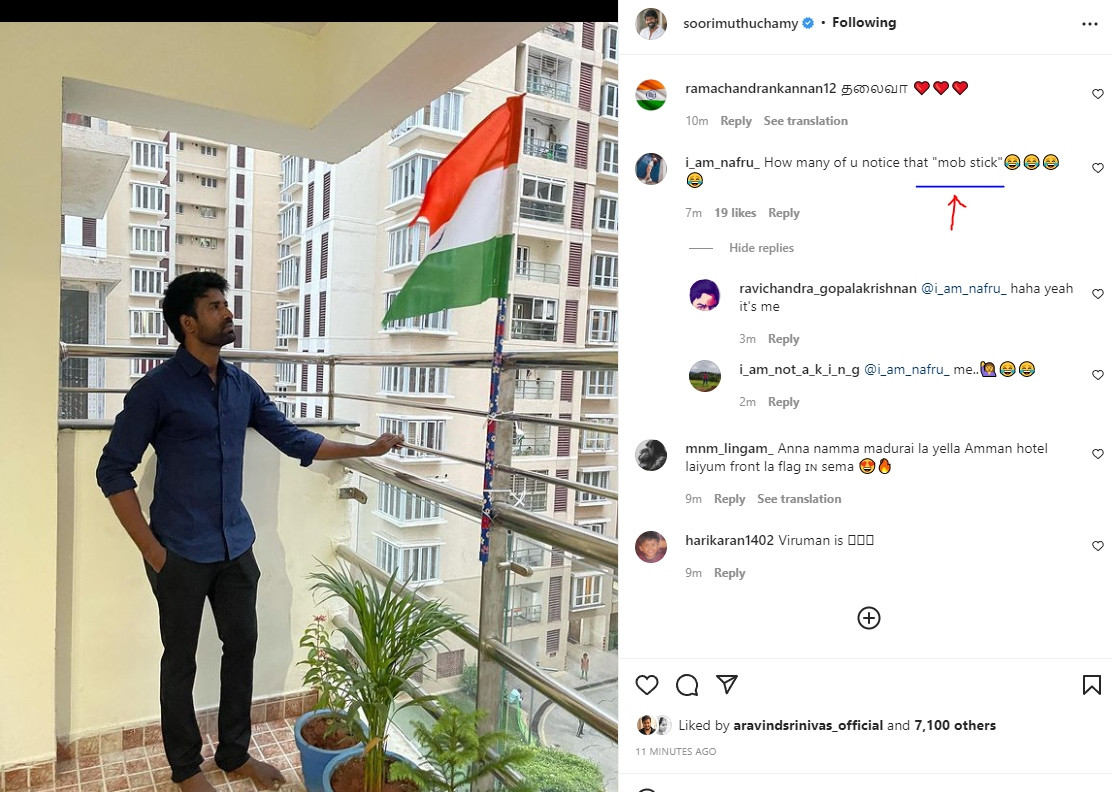 soori hoists flag in mob stick netizens created rumour spreading on social media