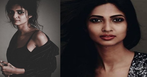 actress keerthi pandian hot photos in saree showing glamour