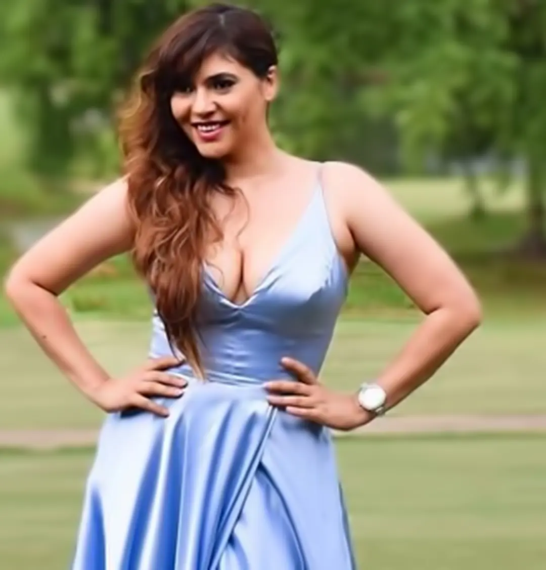 sherin shringar hot photos and video in long gown getting viral