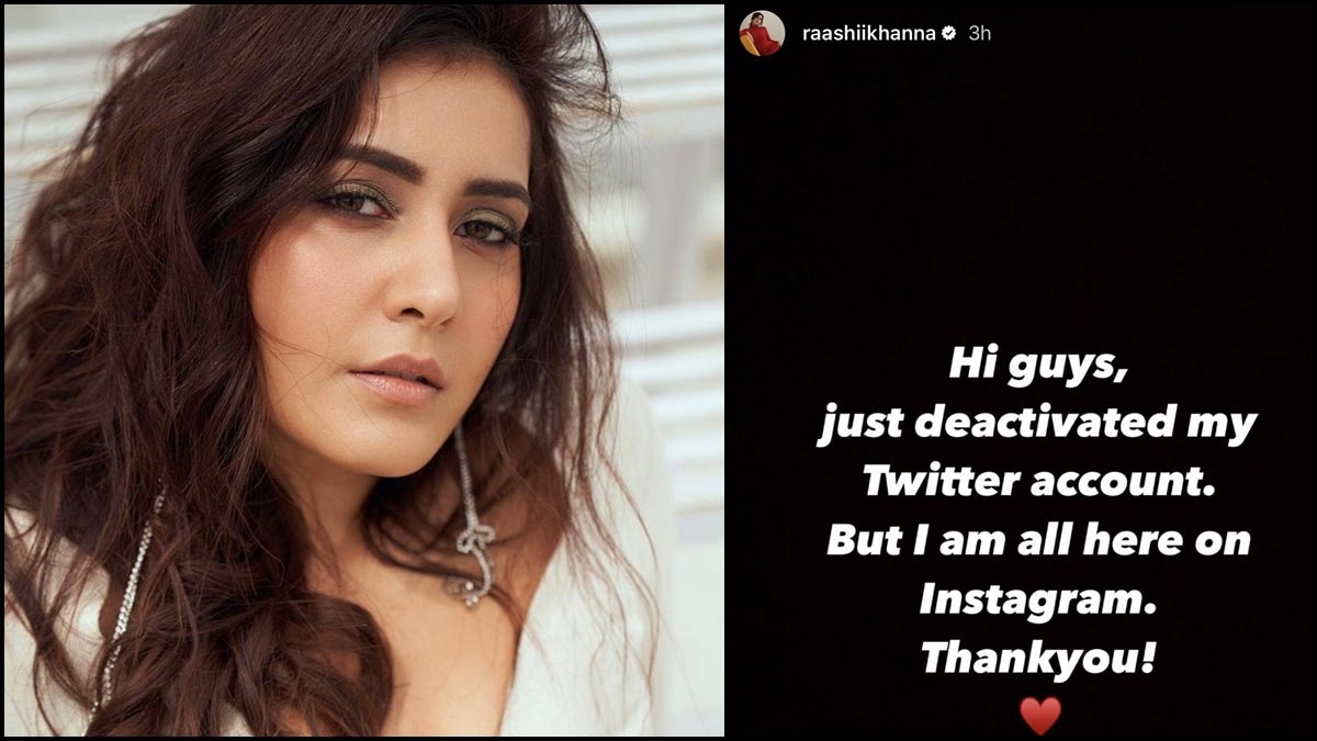 actress rashi khanna deactivated her twitter account announced in instagram
