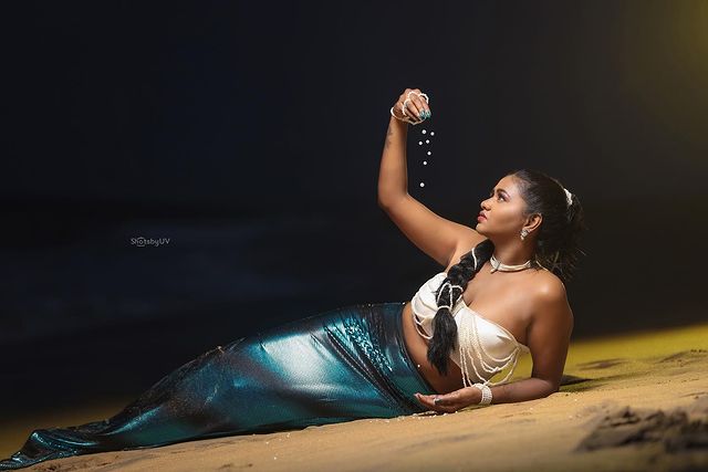 shalu shammu hot photos as mermaid getting viral on social media
