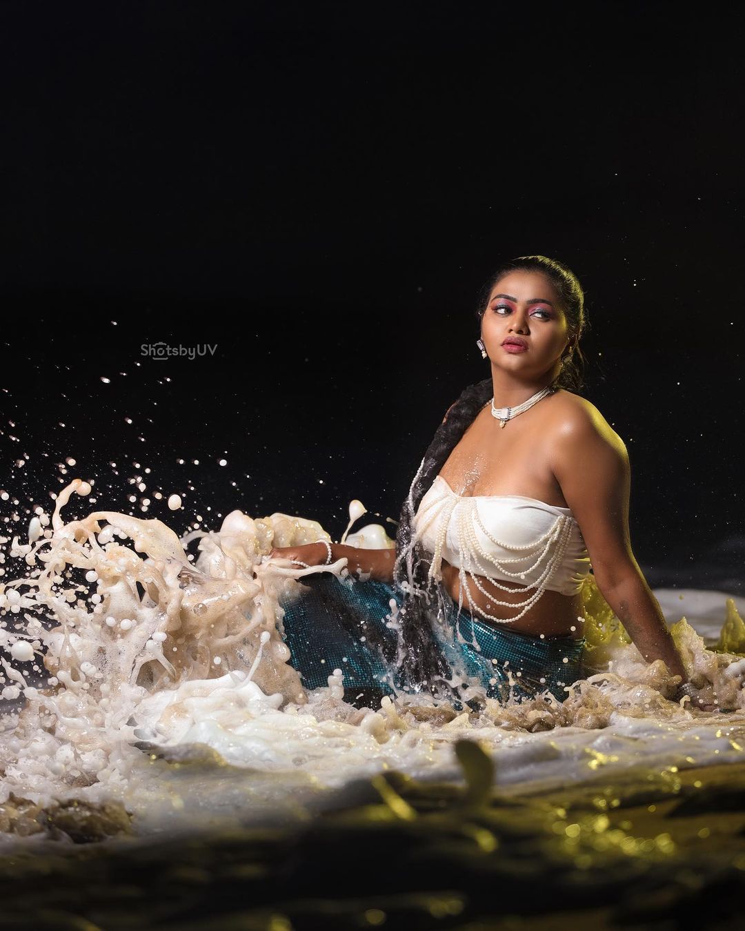 shalu shammu hot photos as mermaid getting viral on social media
