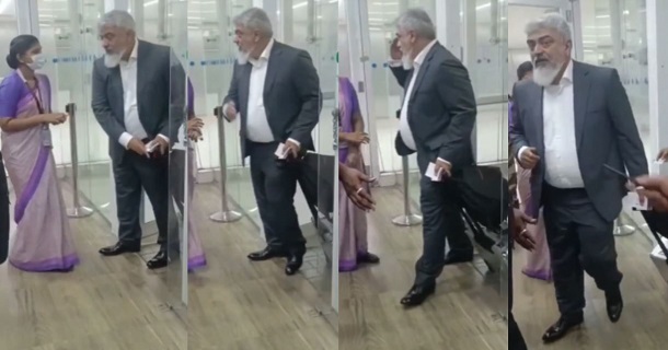 ajith kumar gesture in airport video getting viral on social media