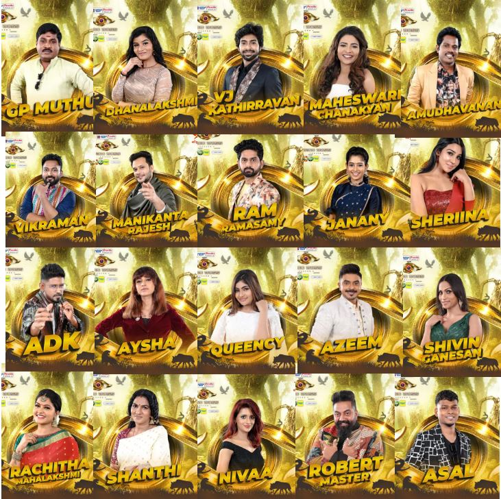 biggboss season 6 tamil contestants list with their photos and details