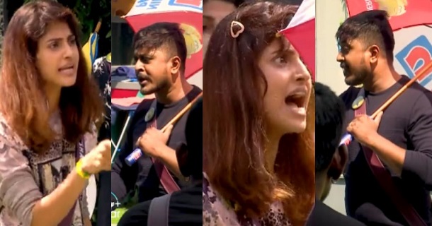 ayesha removes shoe while arguing with azeem in biggboss house video getting viral