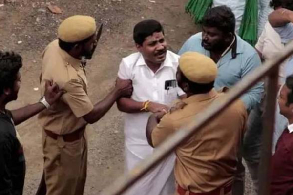 gpmuthu got arrested and photo getting viral on social media but it is parole movie promotion