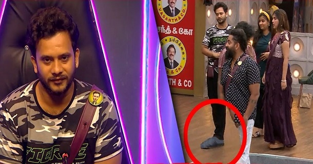 biggboss 6 tamil contestant manikandan shoe has bluetooth connectivity in it