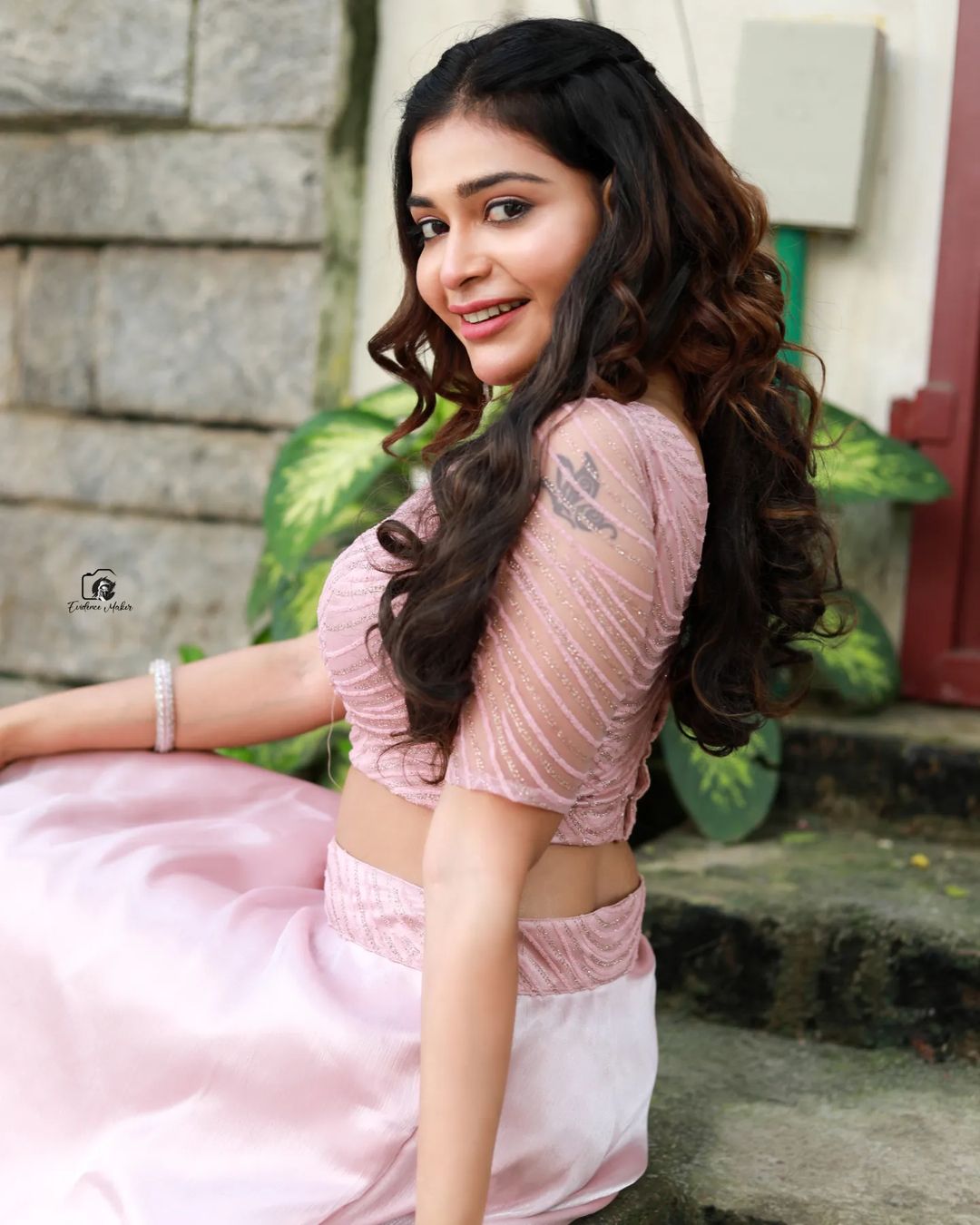 dharsha gupta hot photos and video in pink dress getting viral on social media