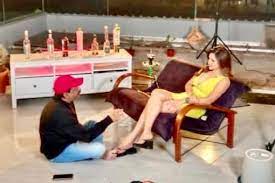 ram gopal varma kissed and licked actress ashu reddy feet video getting viral on social media