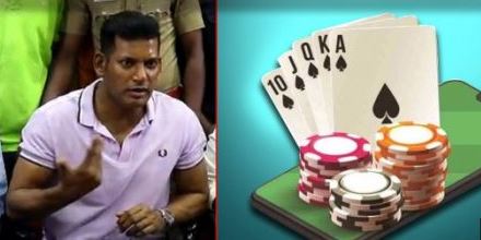 vishal answers about sarathkumar view on online rummy ad video getting viral