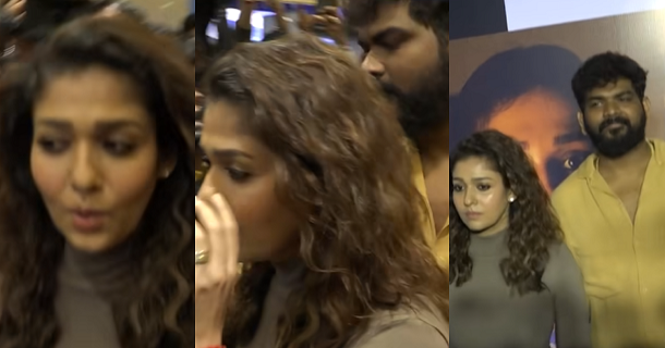 nayanthara shouts at vignesh shivan in the connect press meet crowd video getting viral on social media