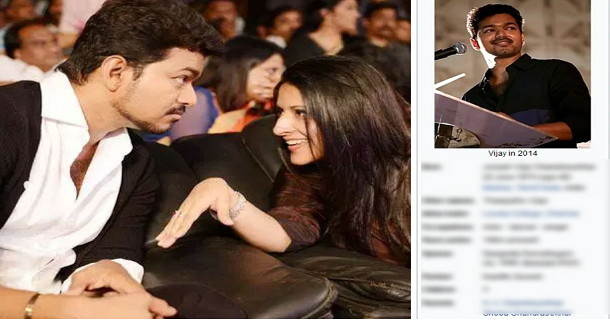 thalapathy vijay has divorced his wife sangeetha wikipedia update getting viral on social media