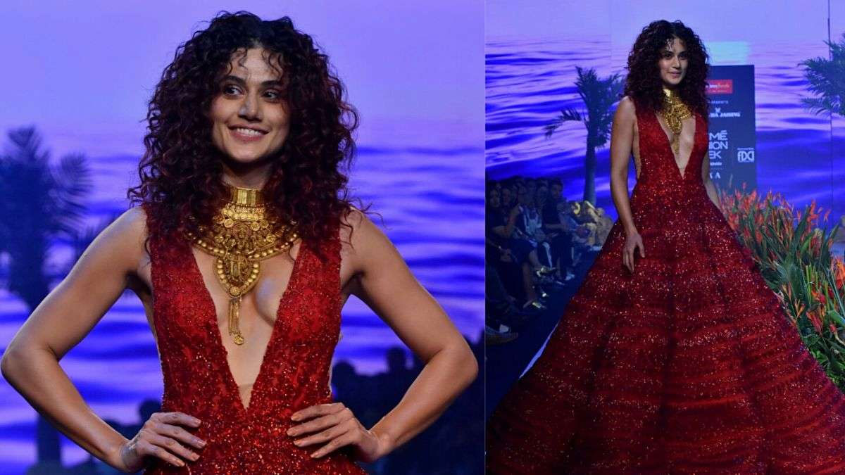 tapsee recent fashion dress getting complaint against for insulting hindu god