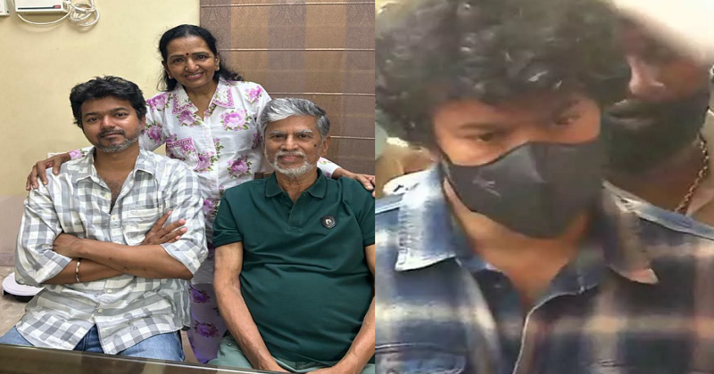 thalapathy vijay met his father who has undergone operation photo viral